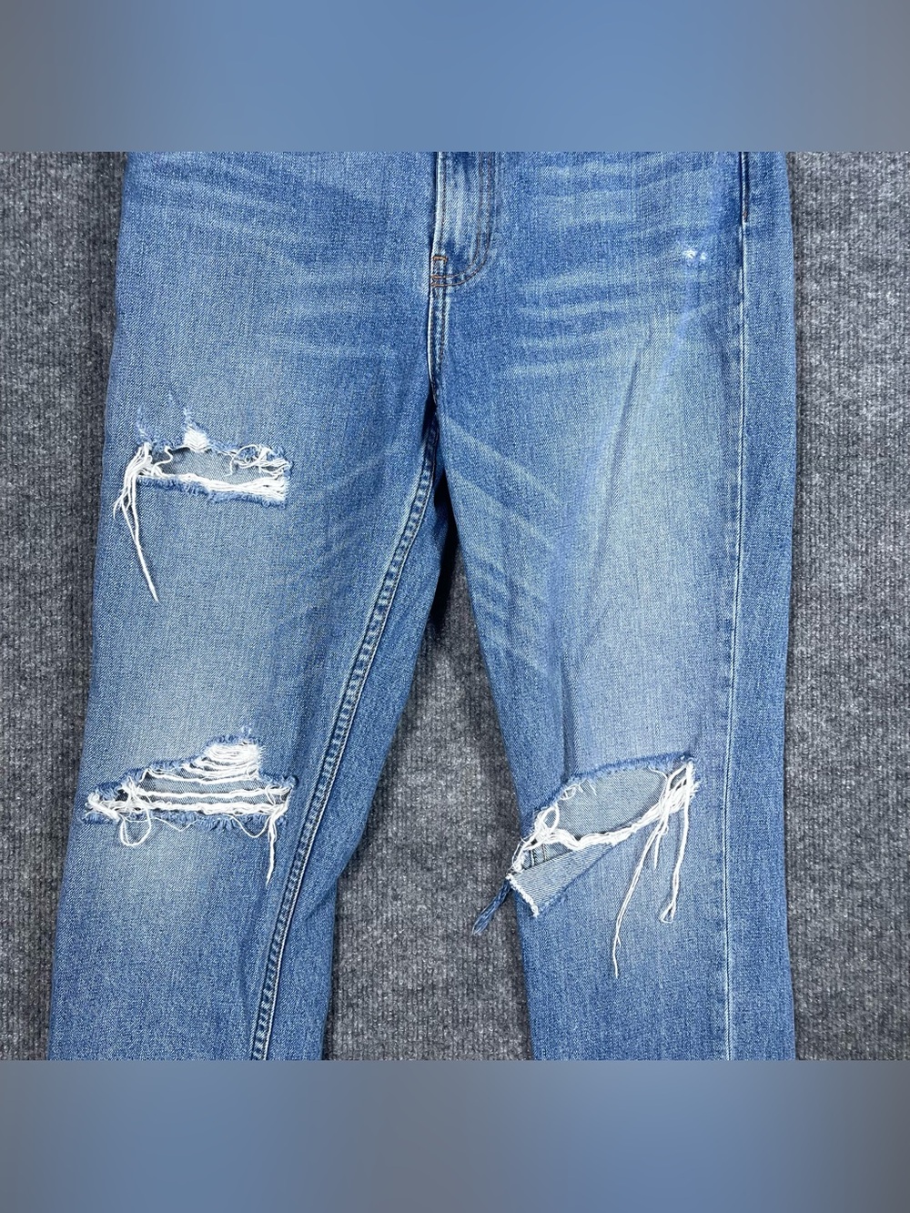 Reformation Womens 29 Julia High Cigarette Blue Jeans Light Wash Distressed - Picture 5 of 10